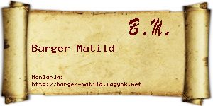 Barger Matild névjegykártya